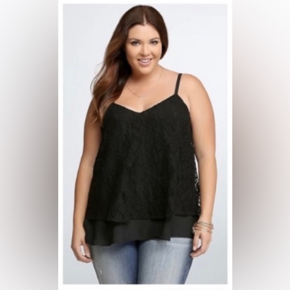Torrid Black Double Layer Cami - image 1